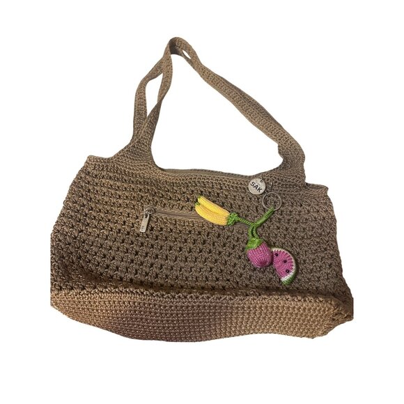 The Sak Crochet Shoulder Bag With Fruit Keychain Accessory - Picture 1 of 6